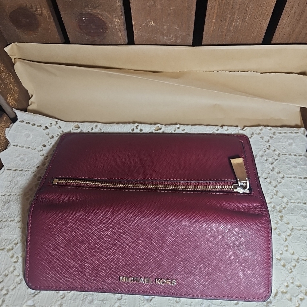 Michael Kors Burgundy Travel Wallet - Picture 5 of 7